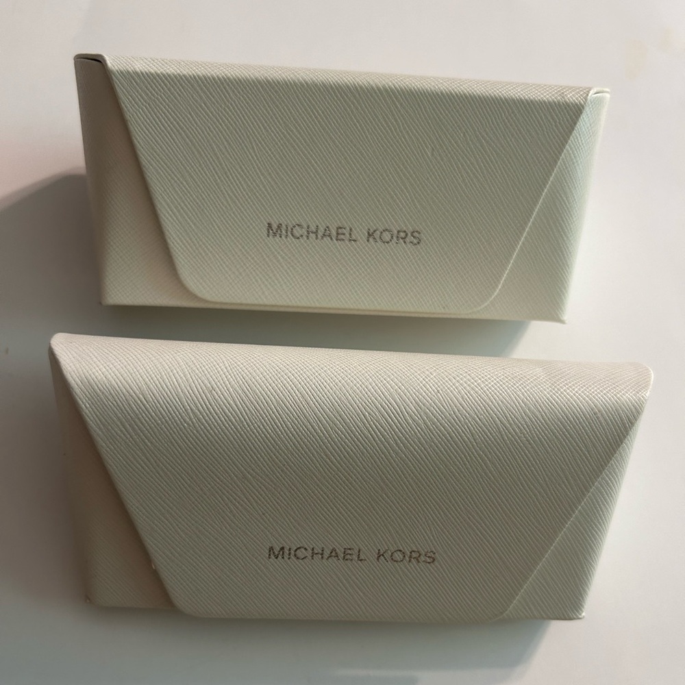MICHAEL KORS (2) WHITE HARDSHELL SUNGLASS CASES LARGE & REGULAR SIZE